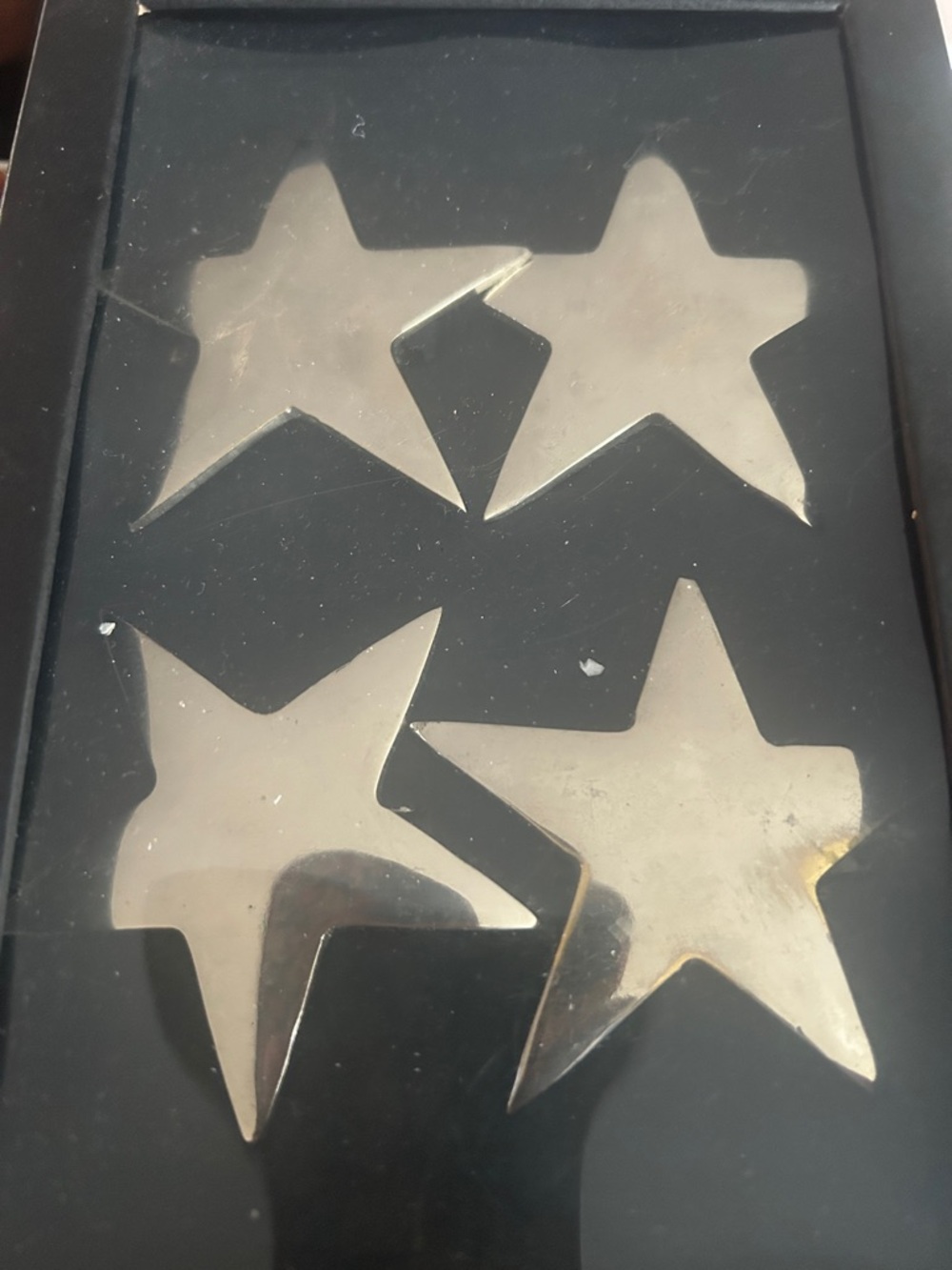 Taxation Silver Star Metal Accent Set Napkin Ring 4 Pieces